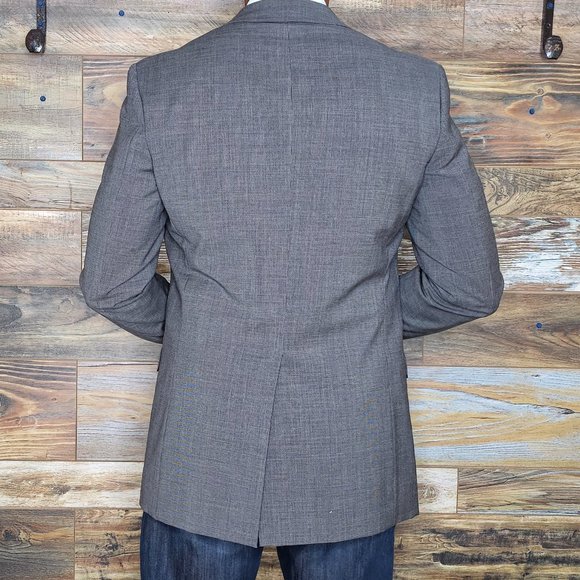 Theory 100% Wool Gray Mini Houndstooth Blazer Sport Jacket Size 40L *EXCELLENT* - Picture 7 of 11